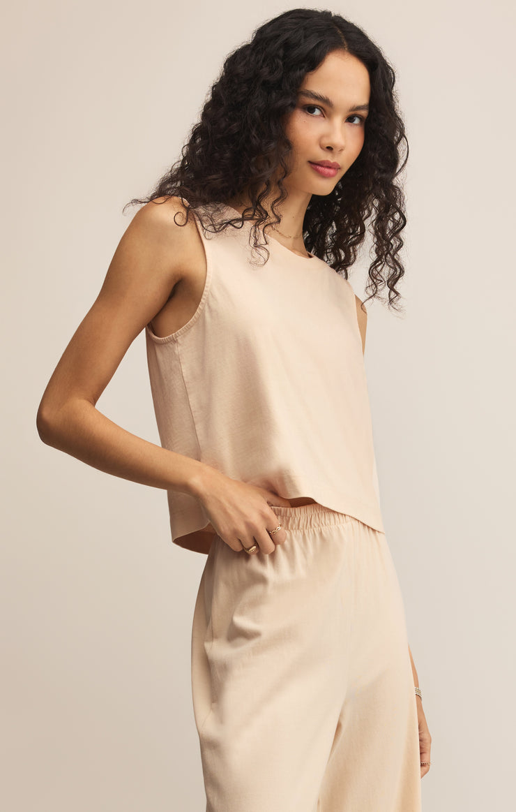 Tops Sloane Cotton Jersey Tank Panna Cotta