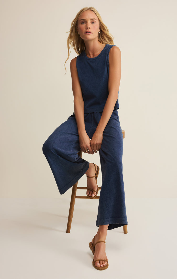 Sloane Jersey Denim Muscle Tank