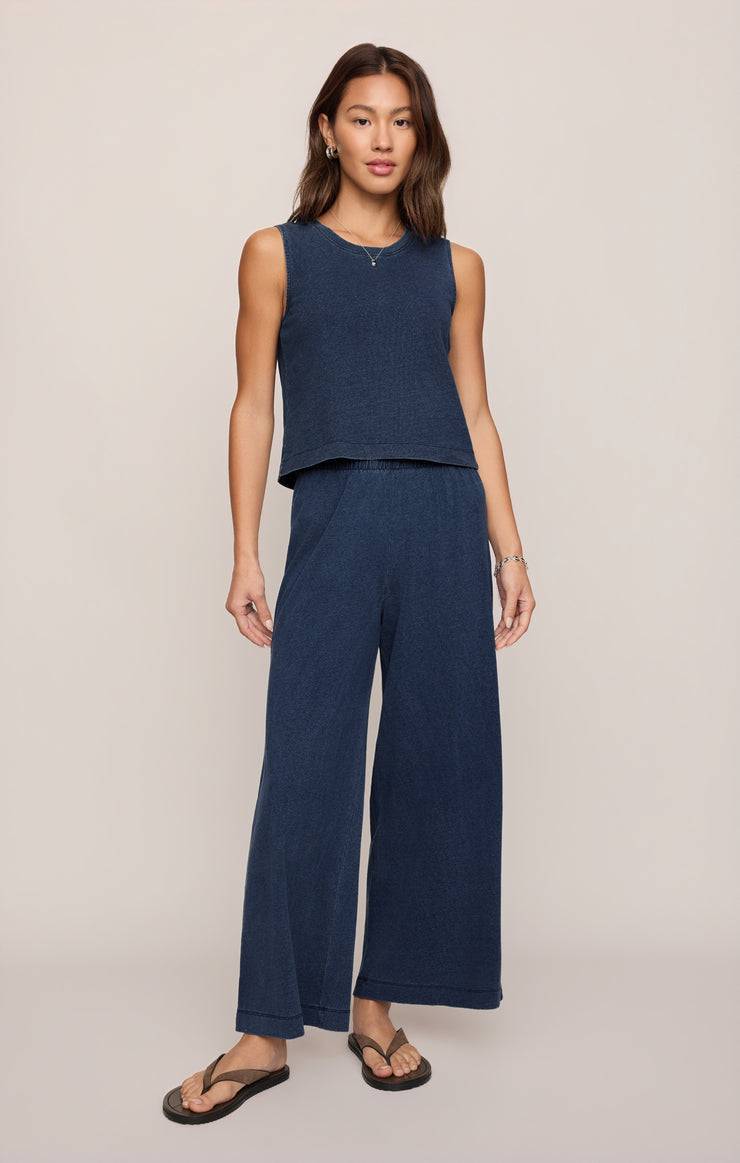 Tops Sloane Jersey Denim Muscle Tank Indigo