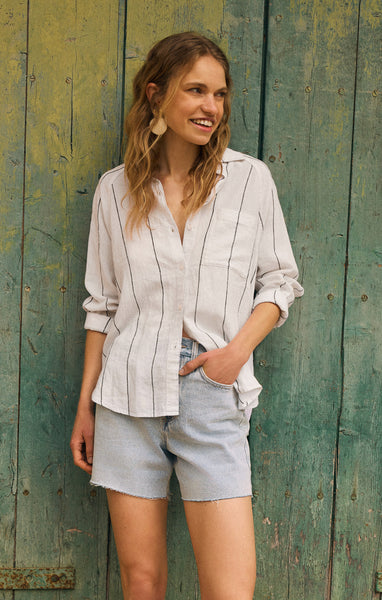 ●Sienne● Bless Stripe Top Navy S5STS01NV Bless Stripe Top (Melange Gray) - sienne