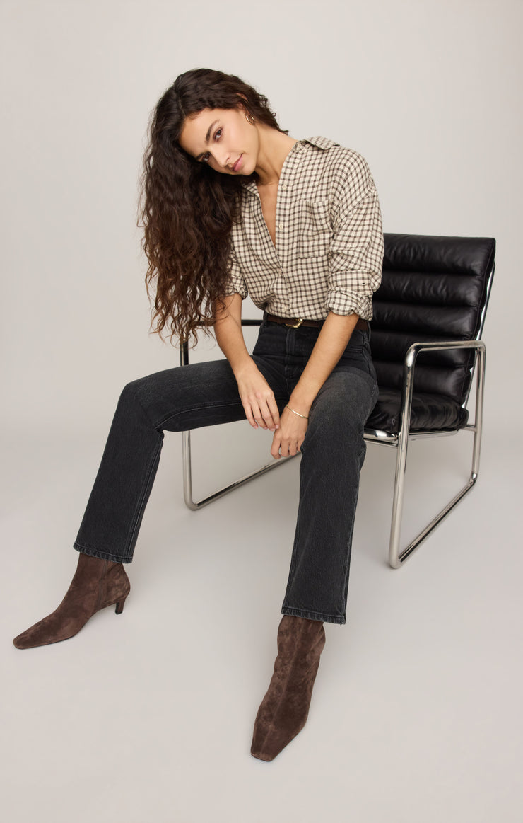 Tops River Plaid Button Up Dark Chocolate