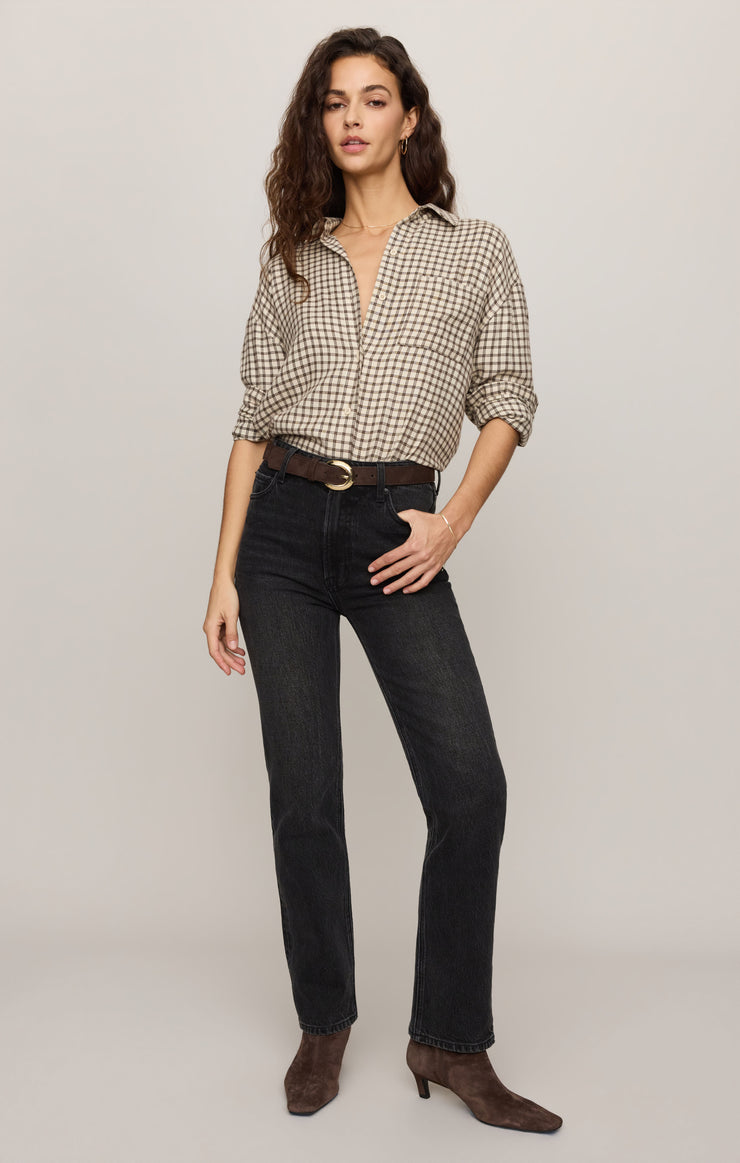 Tops River Plaid Button Up Dark Chocolate