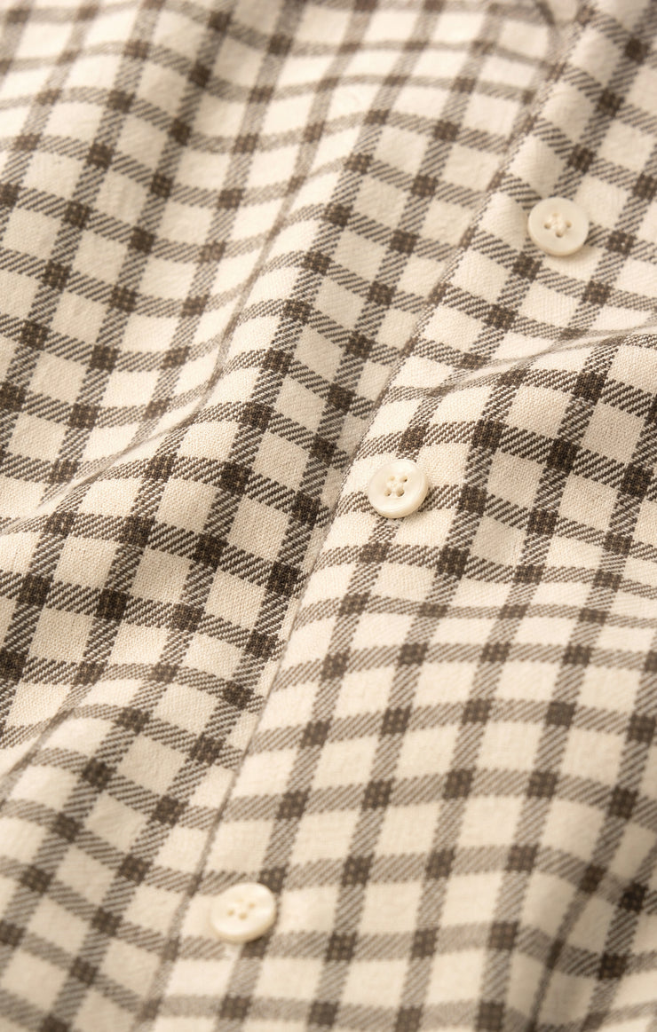 Tops River Plaid Button Up Dark Chocolate