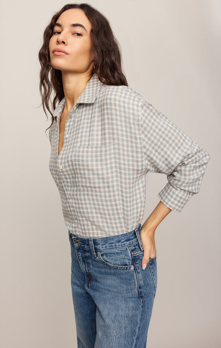 Tops River Plaid Button Up Emerald Cove