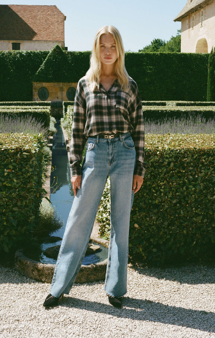 Tops River Plaid Button Up Garland Green