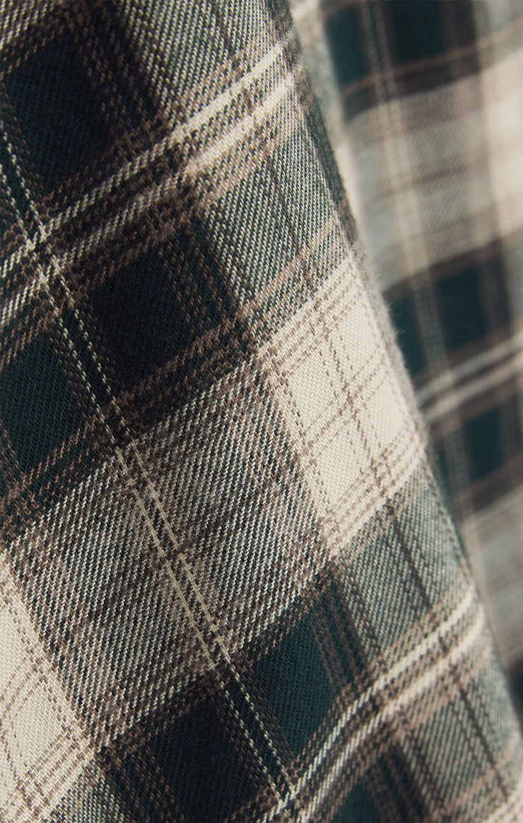 Tops River Plaid Button Up Garland Green