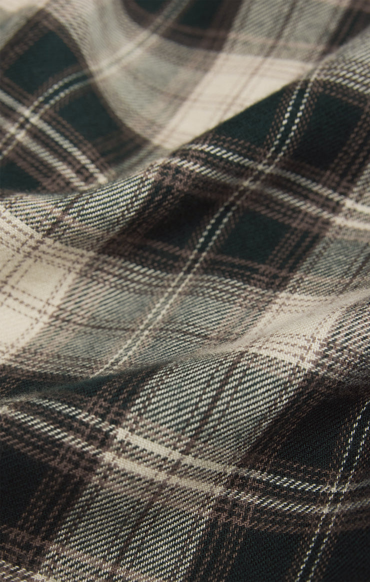 Tops River Plaid Button Up Garland Green