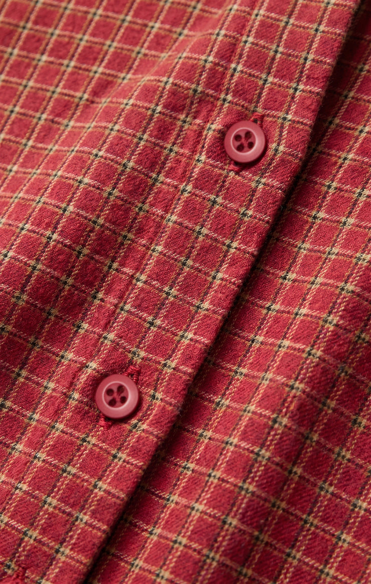 Tops River Plaid Button Up Red Dahlia