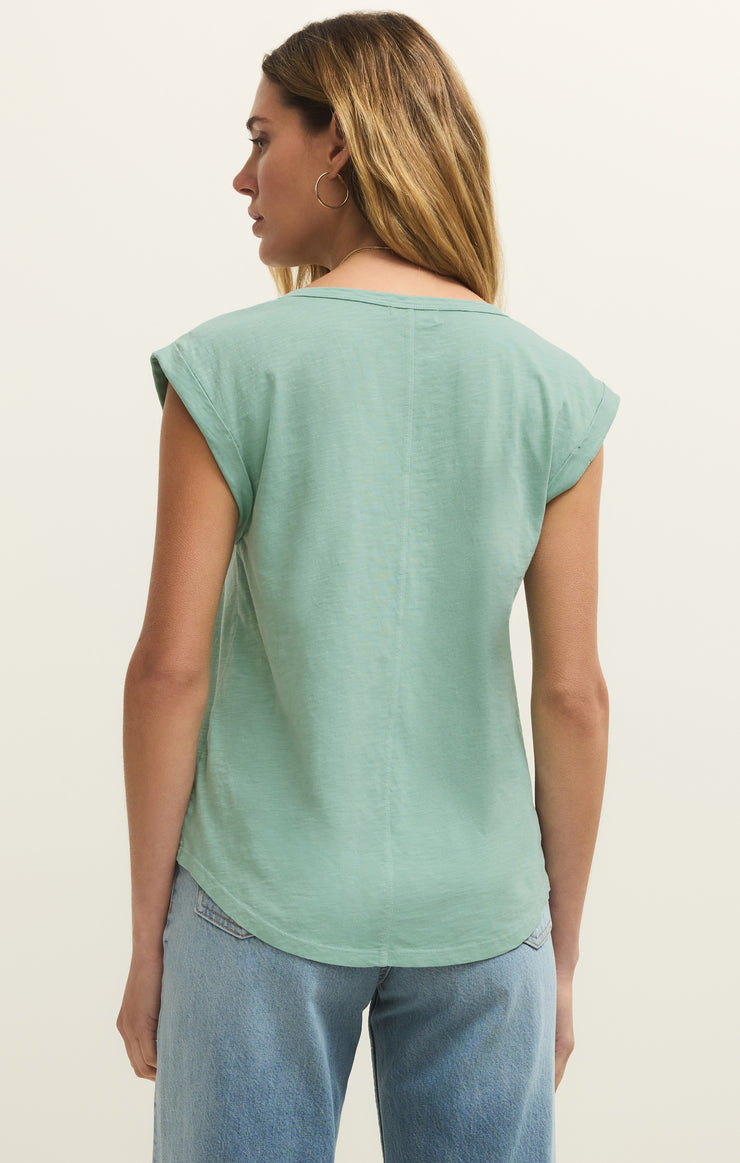 Tops Per Diem Slub Tee Crystal Green