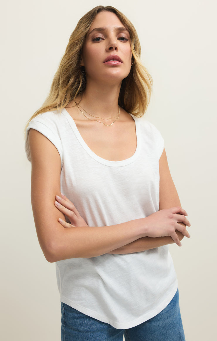 Tops Per Diem Slub Tee White