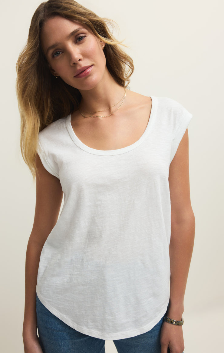 Tops Per Diem Slub Tee White