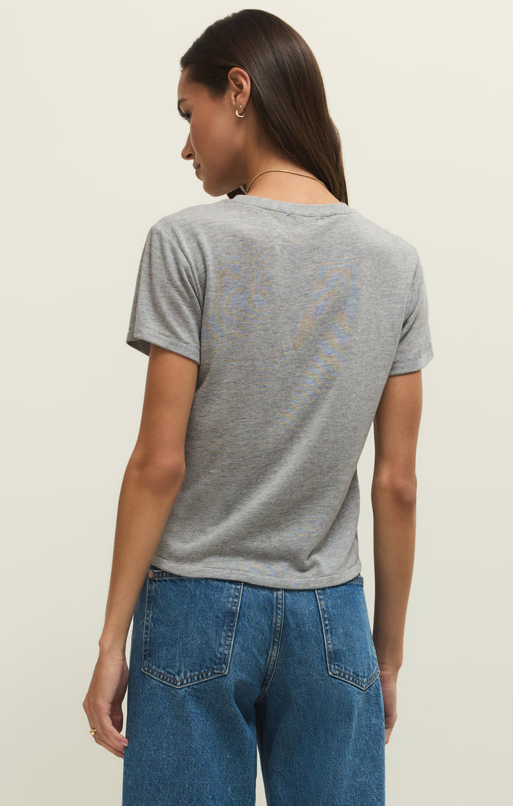 Tops Tourist Airy Knit Jersey Tee Classic Heather Grey