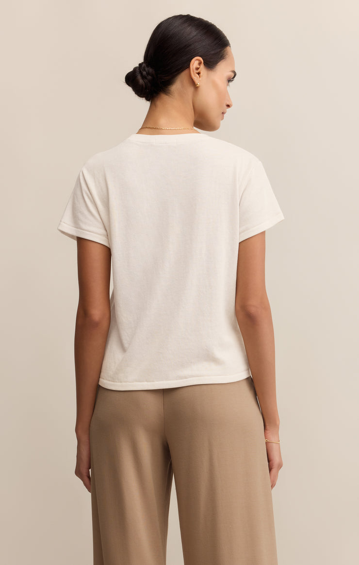 Tops Tourist Airy Knit Jersey Tee Crystal