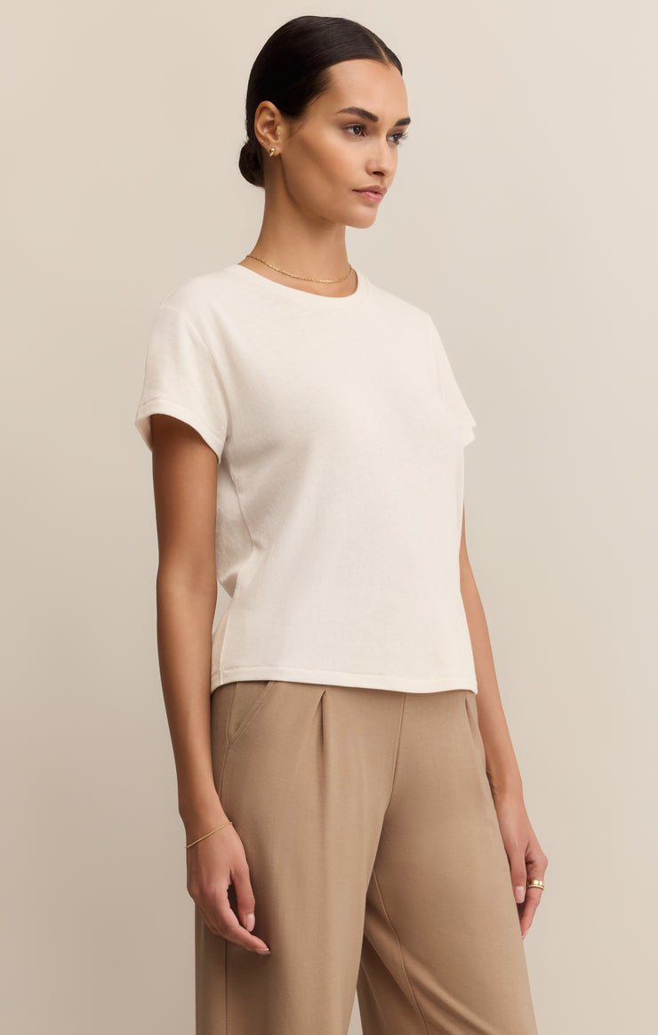 Tops Tourist Airy Knit Jersey Tee Crystal