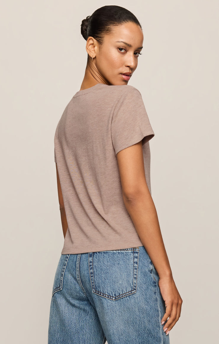 Tops Tourist Airy Knit Jersey Tee Heather Ash