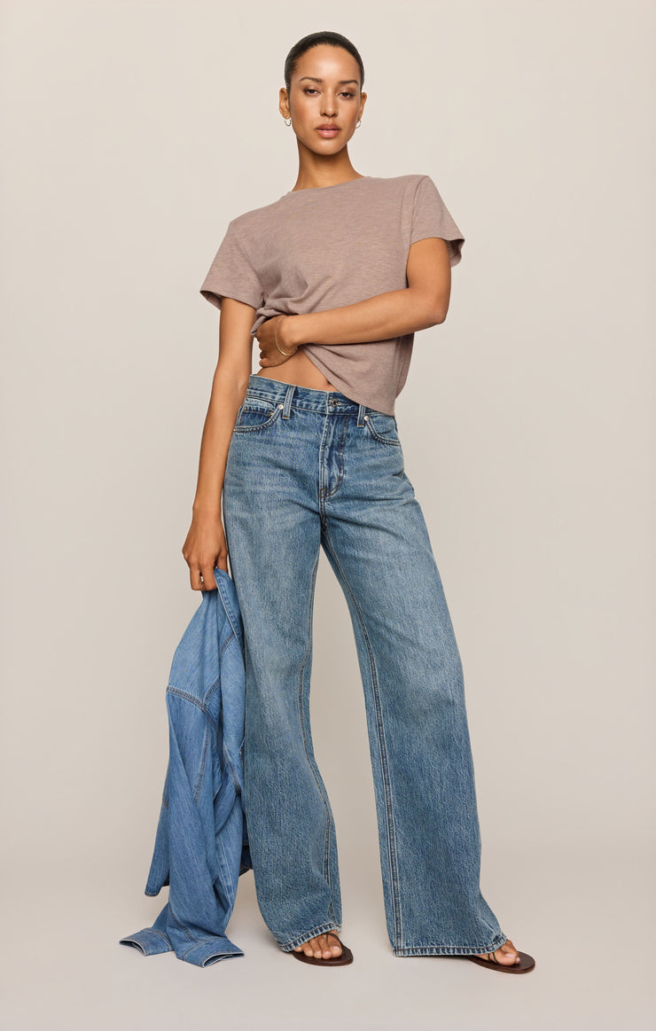 Tops Tourist Airy Knit Jersey Tee Heather Ash