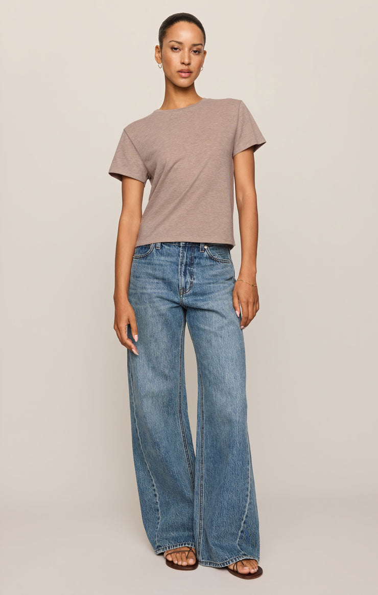 Tops Tourist Airy Knit Jersey Tee Heather Ash