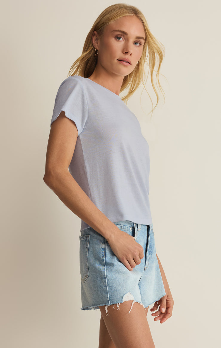 Tops Tourist Airy Knit Jersey Tee Hamptons Blue