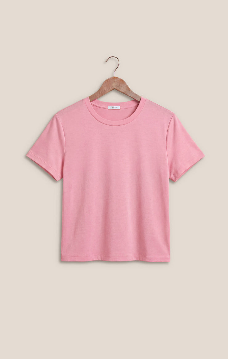 Tops Tourist Airy Knit Jersey Tee Pink Sunrise