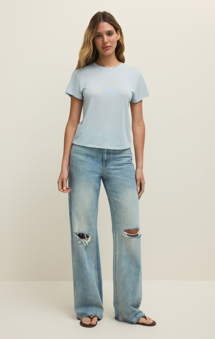 Tops Tourist Airy Knit Jersey Tee Rain