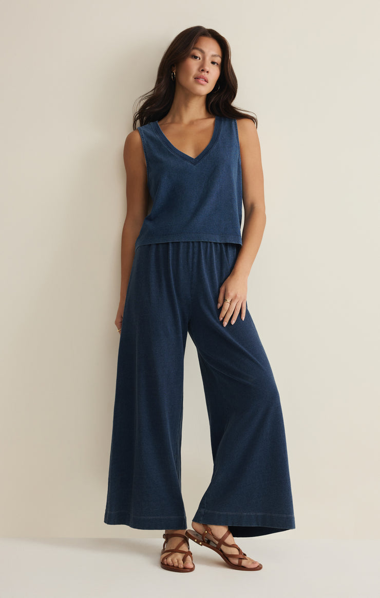 Tops Sloane V-Neck Jersey Denim Tank Indigo