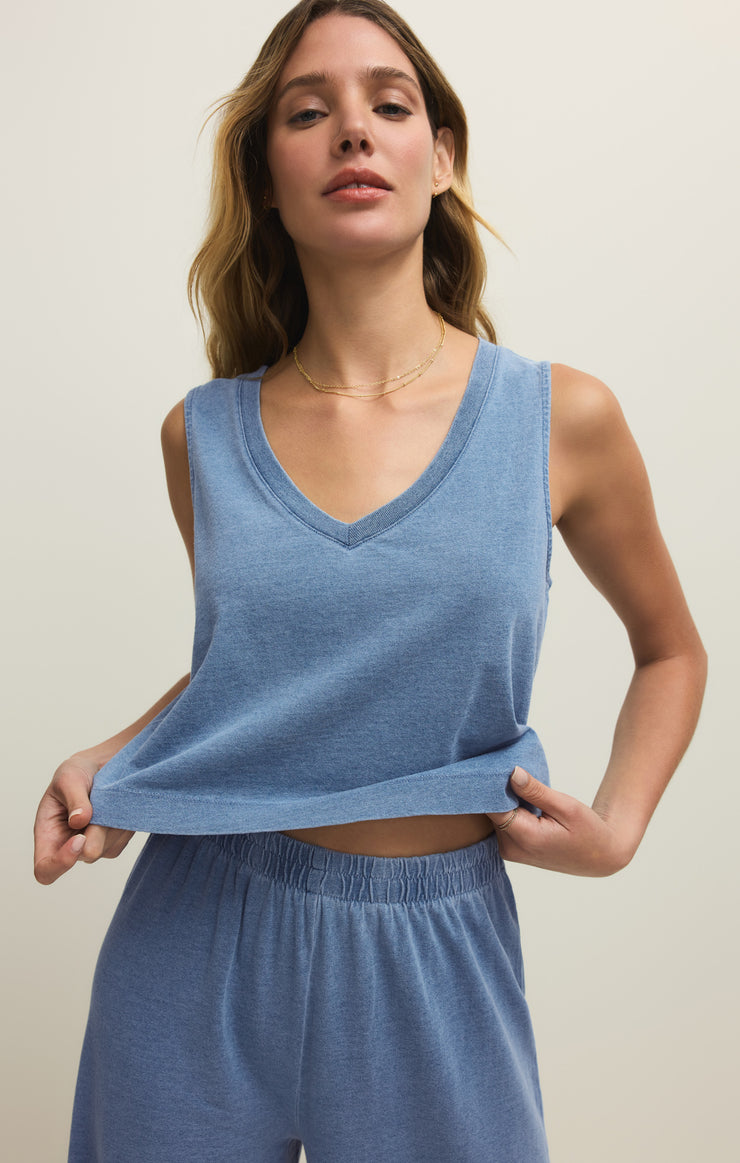 Sloane V-Neck Jersey Denim Top – Z SUPPLY