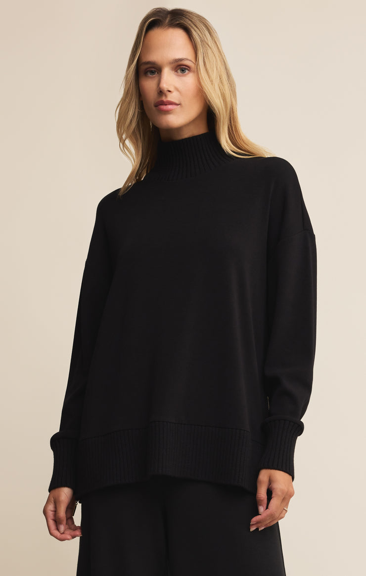 Tops Sable Luxe Mock Neck Top Black