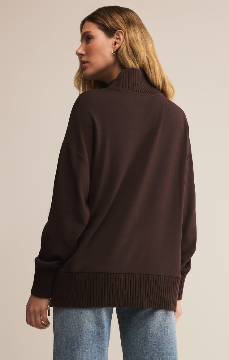 Tops Sable Luxe Mock Neck Top Chocolate Cherry