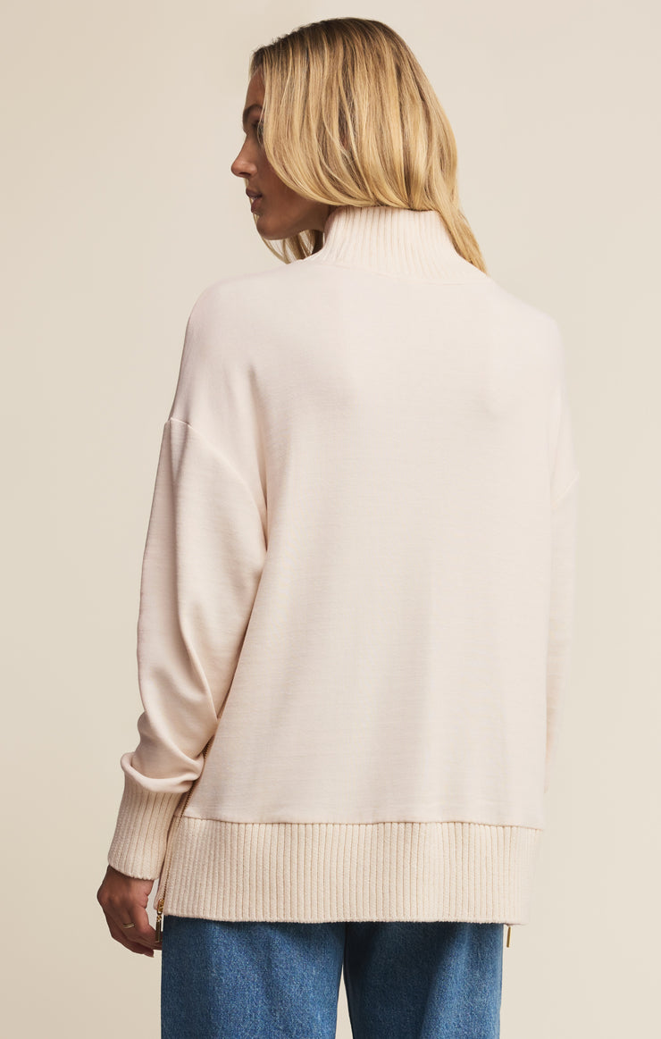 Tops Sable Luxe Mock Neck Top Warm White