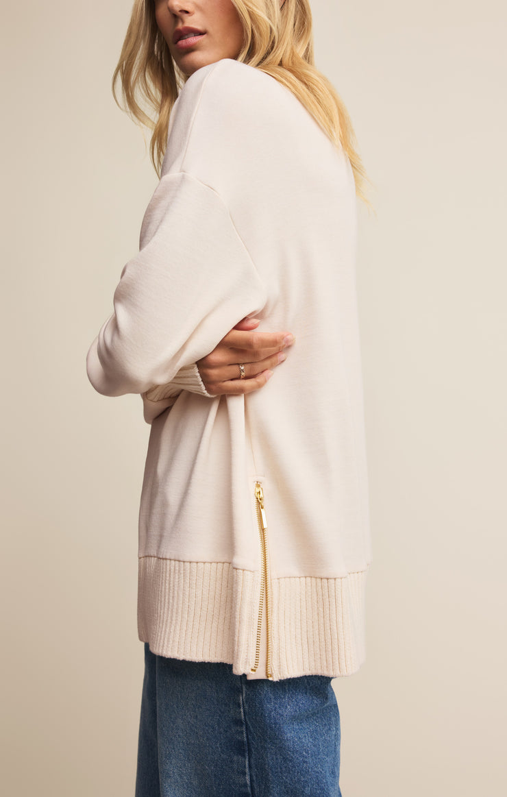 Tops Sable Luxe Mock Neck Top Warm White