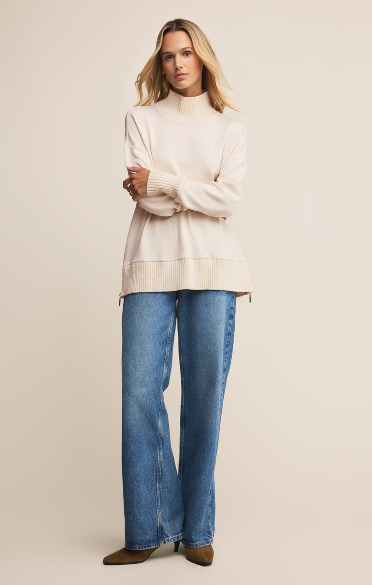 Tops Sable Luxe Mock Neck Top Warm White