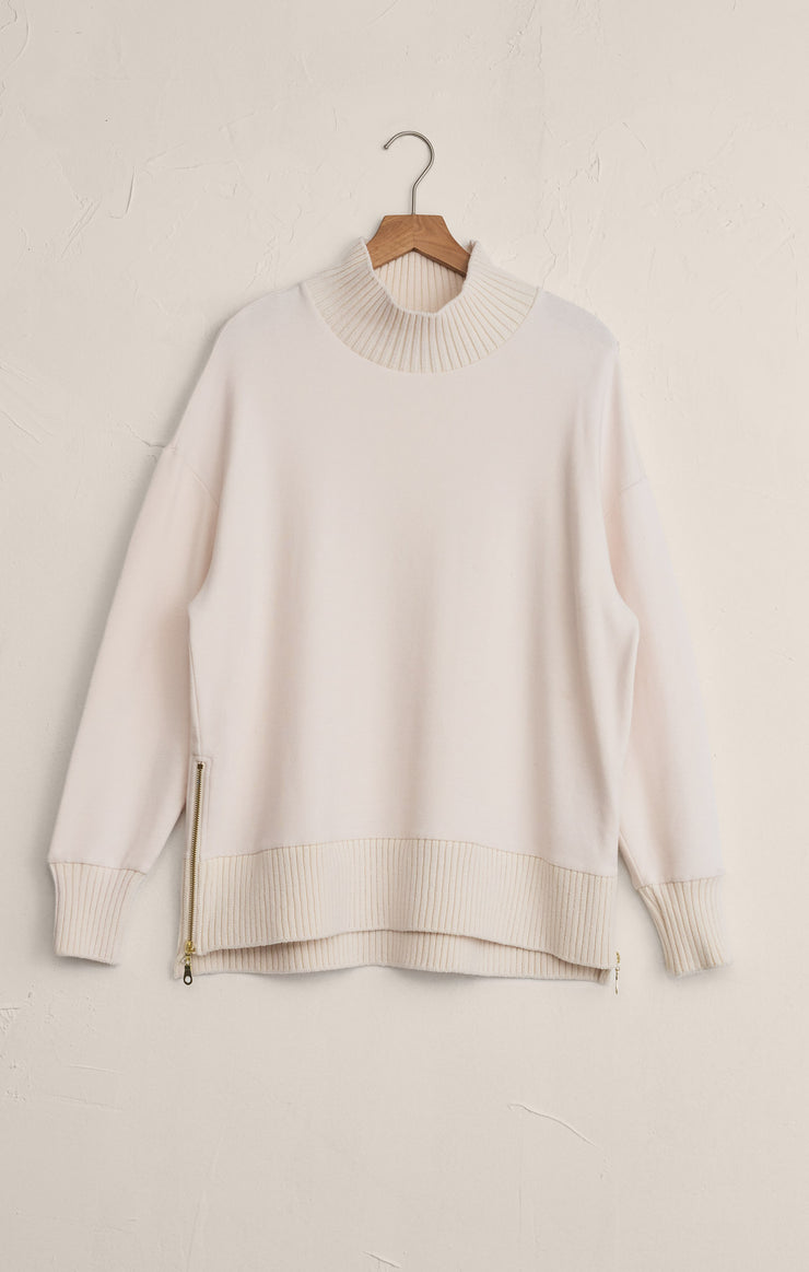 Tops Sable Luxe Mock Neck Top Warm White
