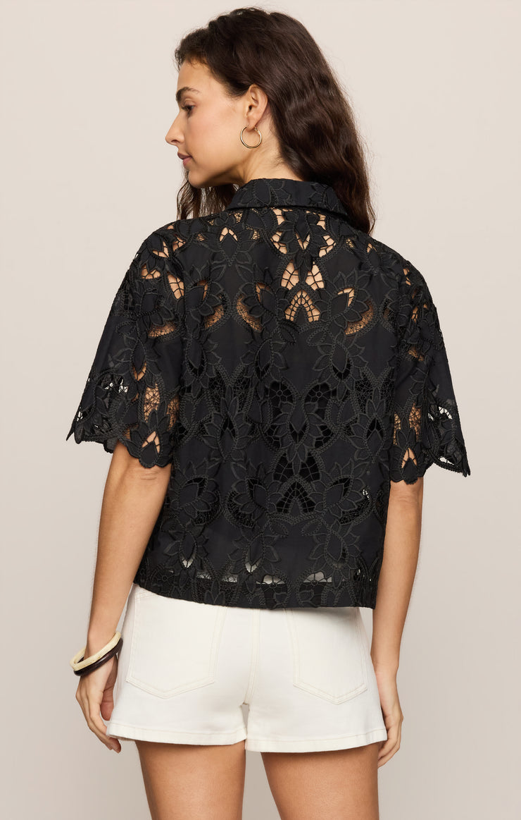 Midnight Embroidered Top