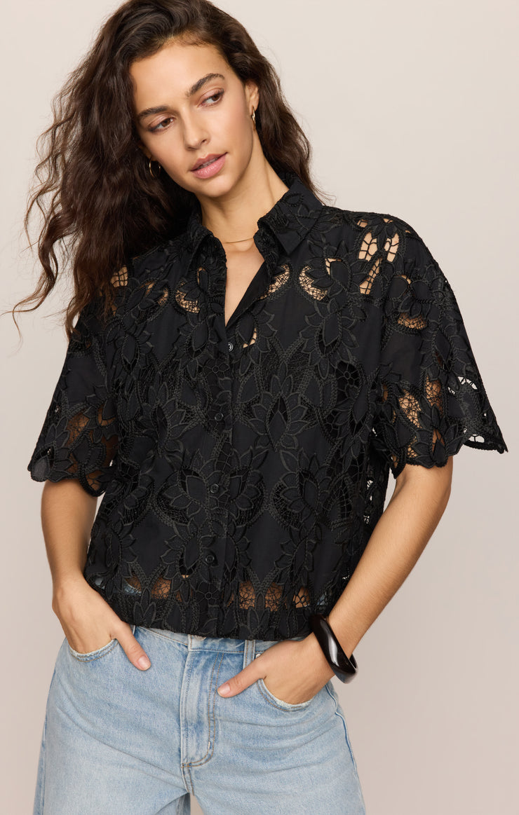 Tops Midnight Embroidered Top Black