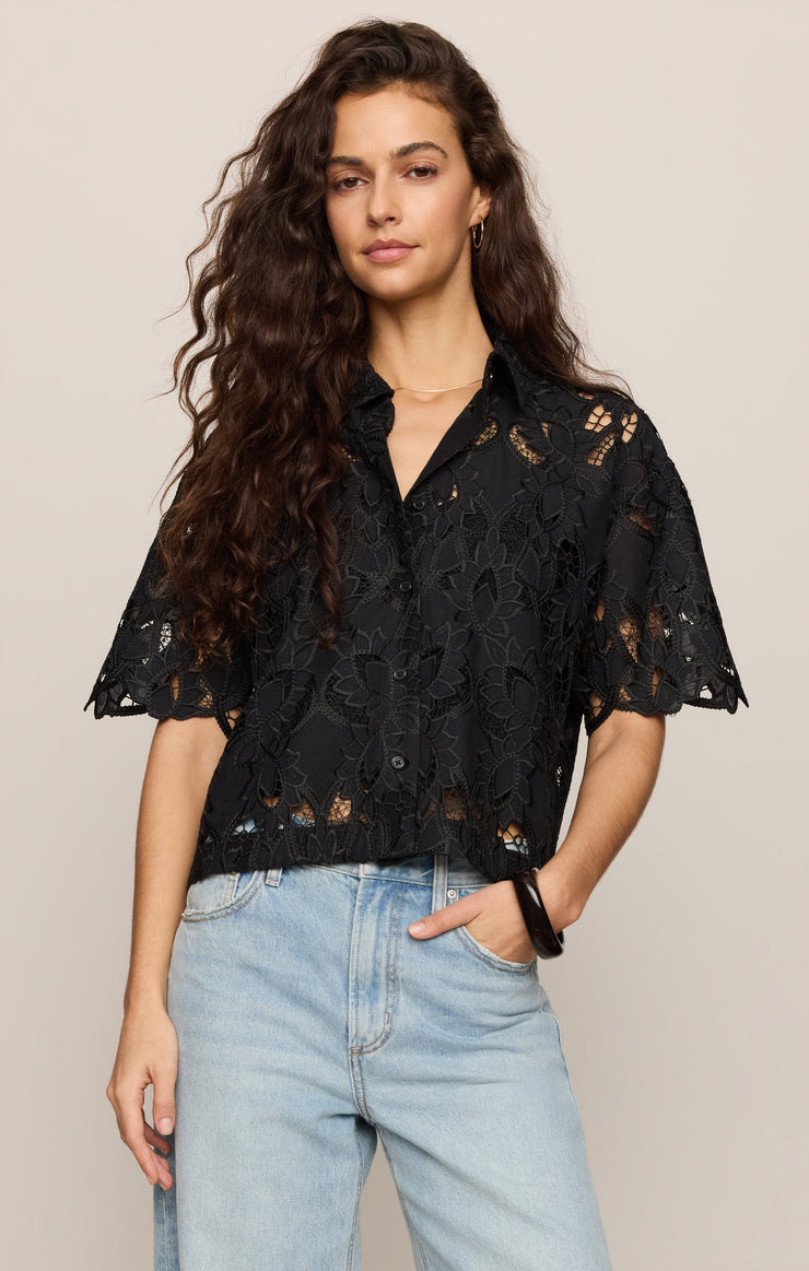 Tops Midnight Embroidered Top Black