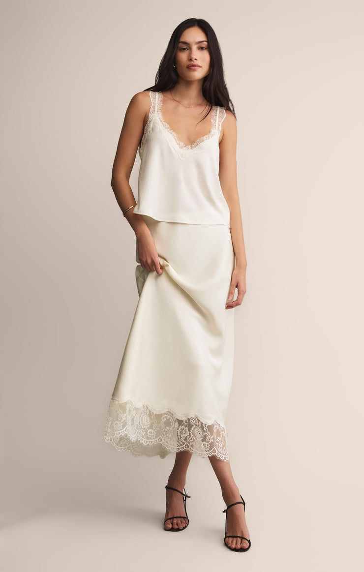 Tops Uma Lace Satin Cami Cloud