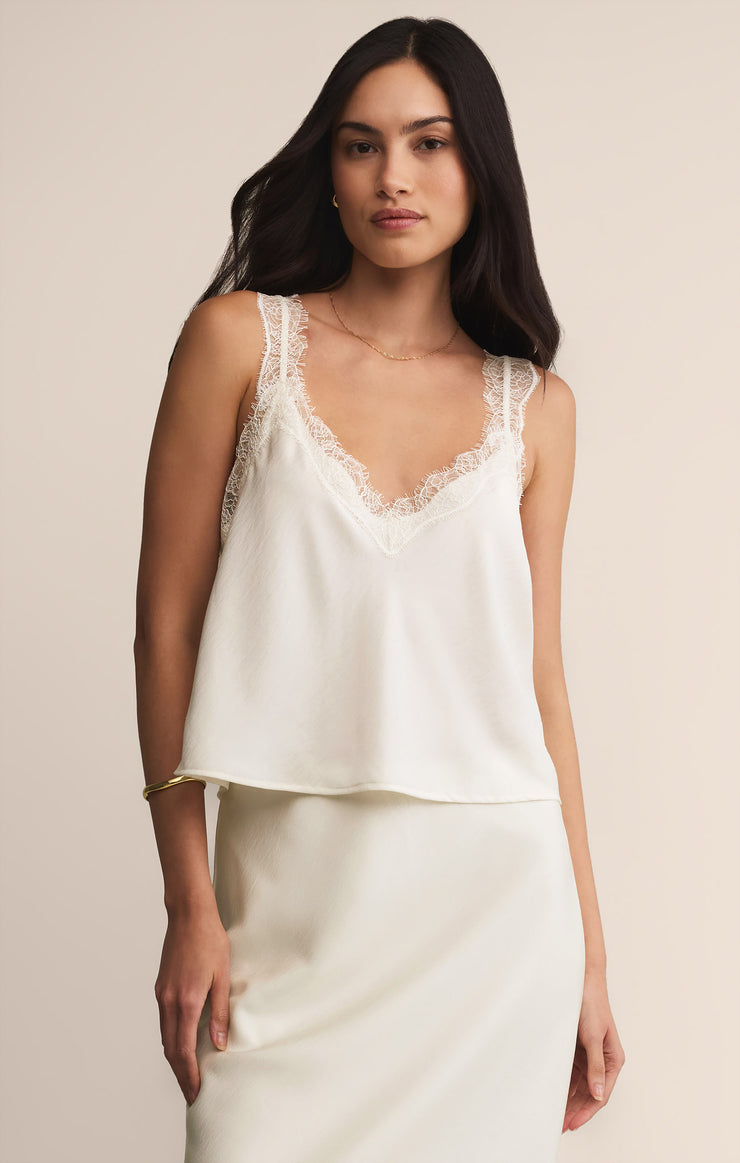 Tops Uma Lace Satin Cami Cloud