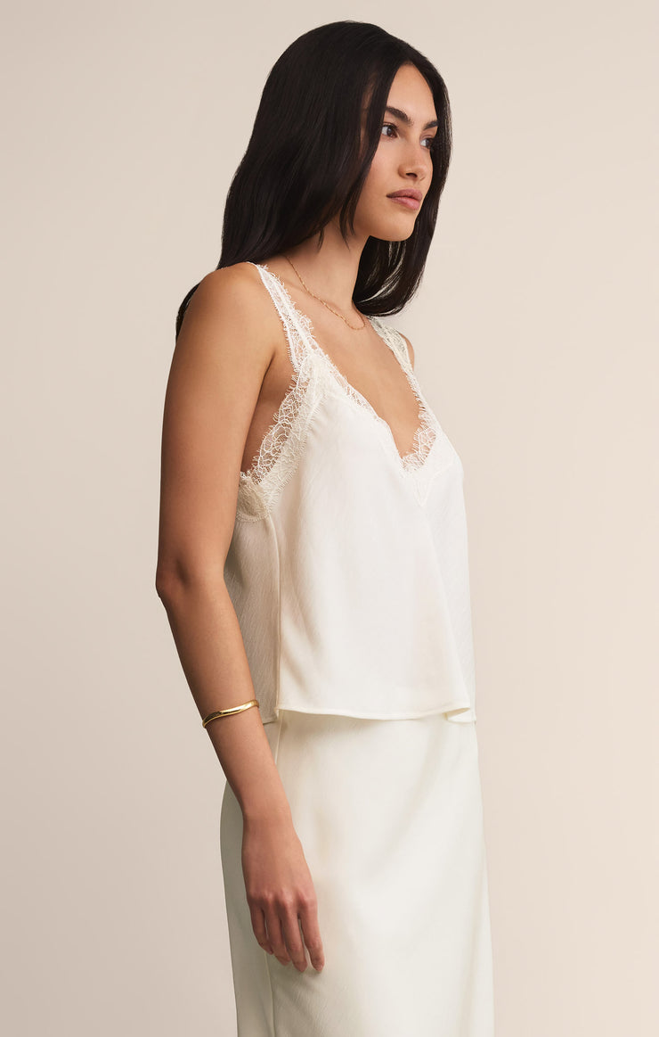 Tops Uma Lace Satin Cami Cloud