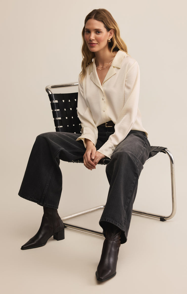 Tops Ana Satin Button Up Ana Satin Button Up