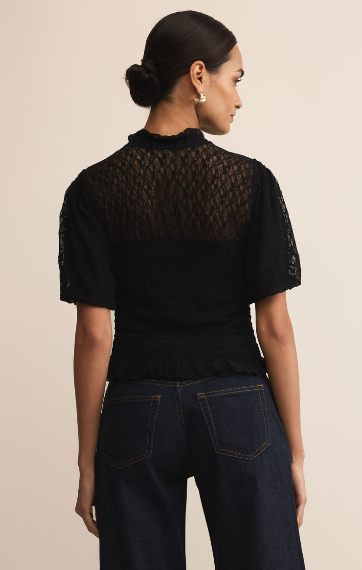 Tops Glimpse Lace Top Black