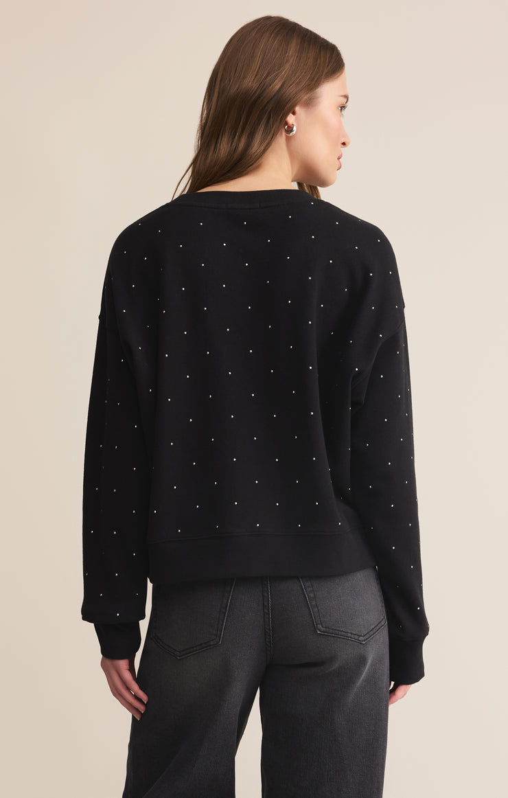 Tops Sparkle Embellished Sweatshirt Black