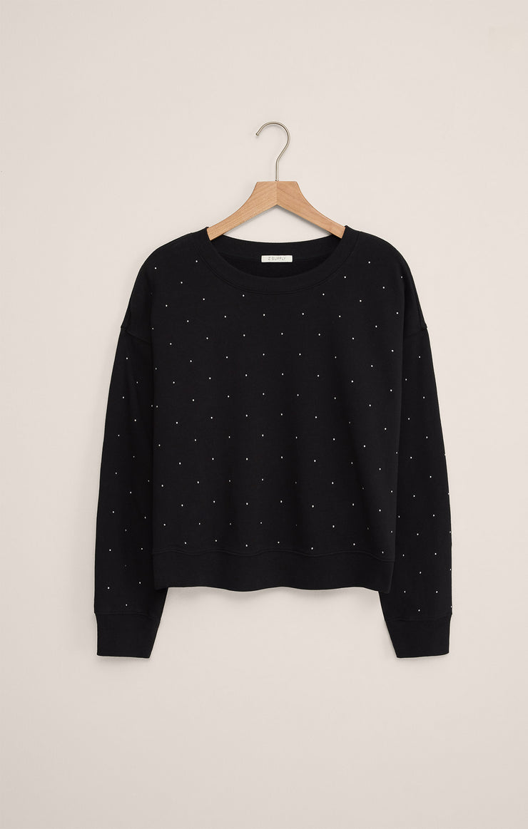Tops Sparkle Embellished Sweatshirt Black