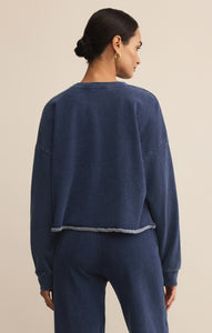 TopsCircuit Knit Denim Sweatshirt Indigo