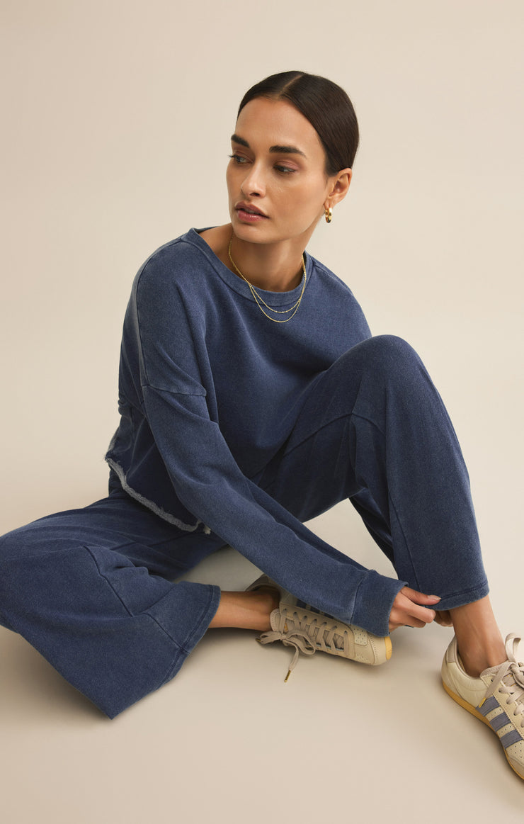 Tops Circuit Knit Denim Sweatshirt Circuit Knit Denim Sweatshirt