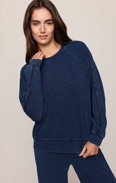 Sport Stripe Boyfriend Knit Denim Sweatshirt – Z SUPPLY