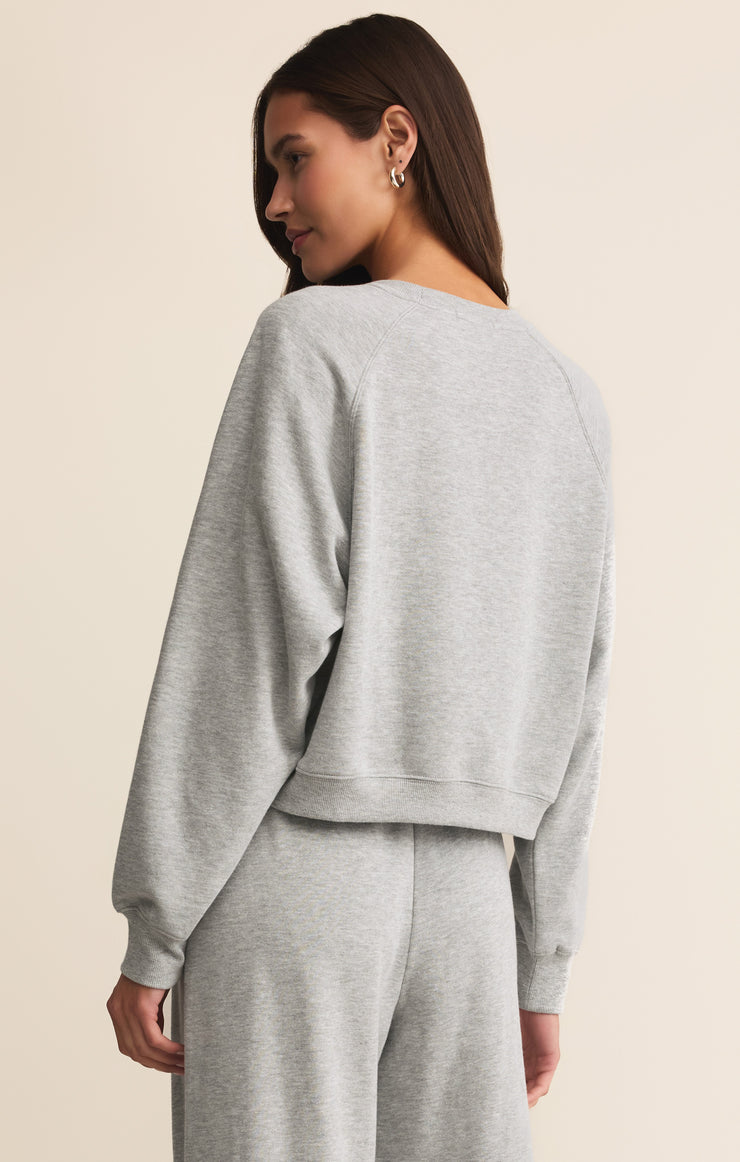 Tops Crop Out Sweatshirt Classic Heather Grey