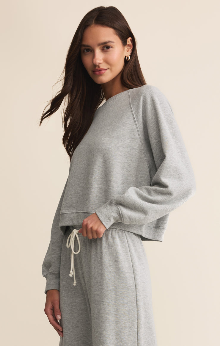 Tops Crop Out Sweatshirt Classic Heather Grey