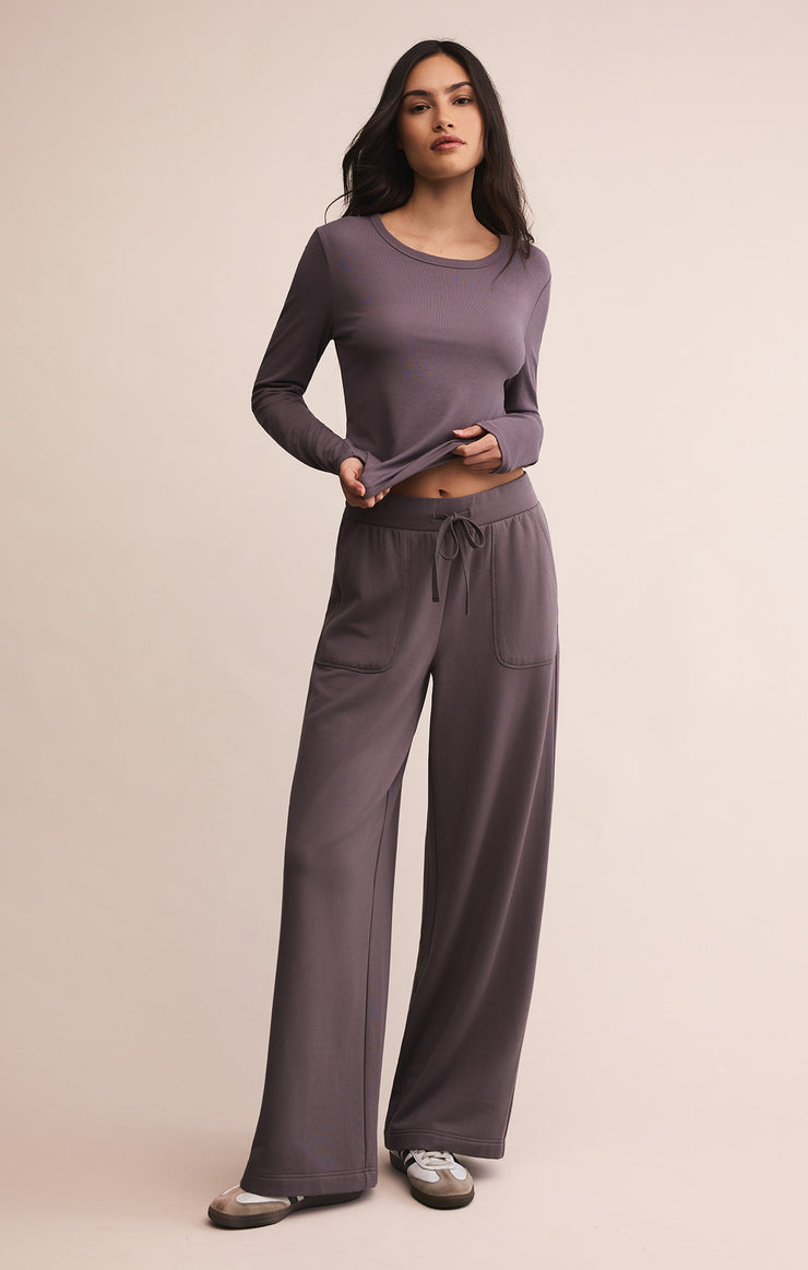 Tops Second Skin Crew Long Sleeve Top Burnt Ash