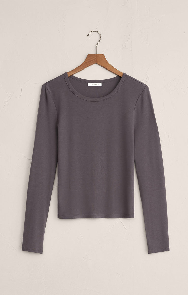 Tops Second Skin Crew Long Sleeve Top Burnt Ash