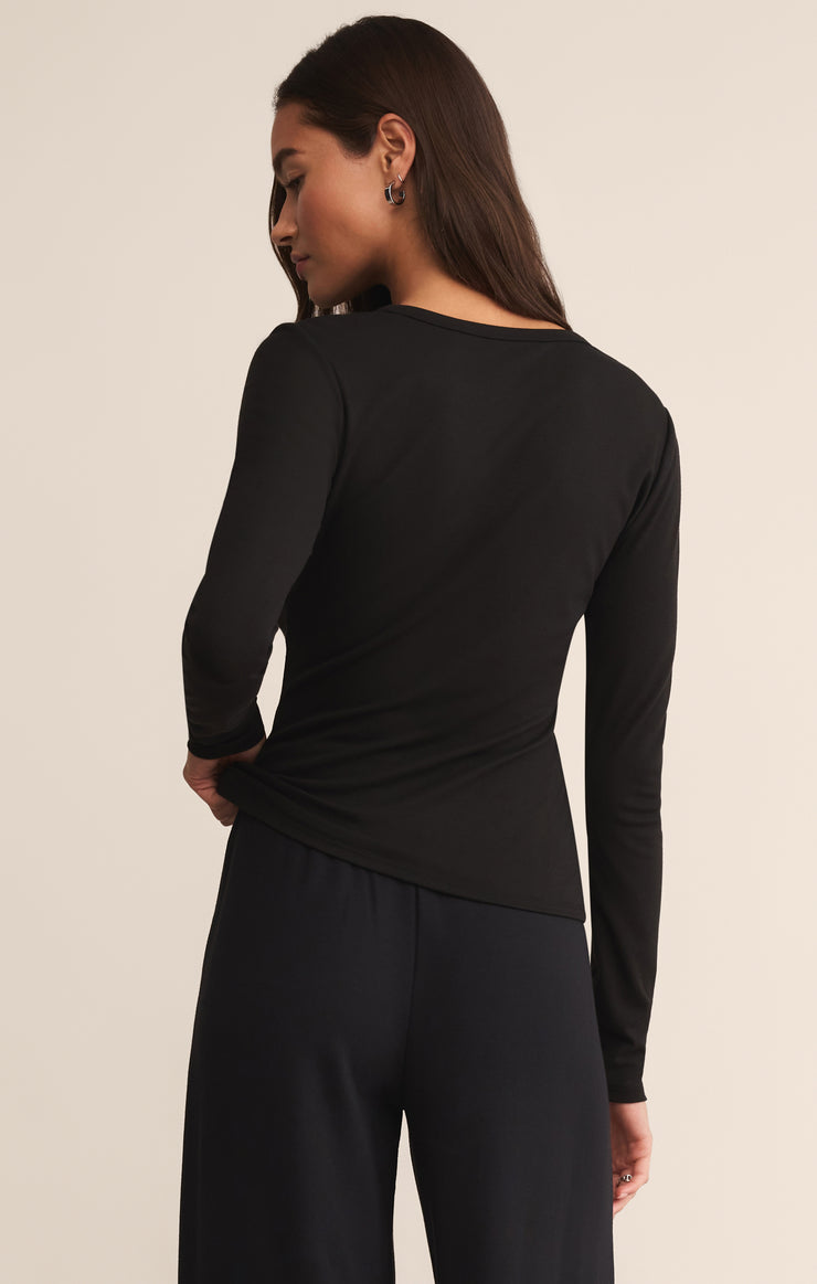 Tops Second Skin Crew Long Sleeve Top Black
